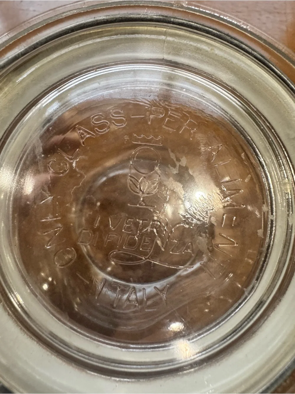 Vintage Vetri Di Fidenza glass jar made in Italy Glass Clamp-Top Storage Jar